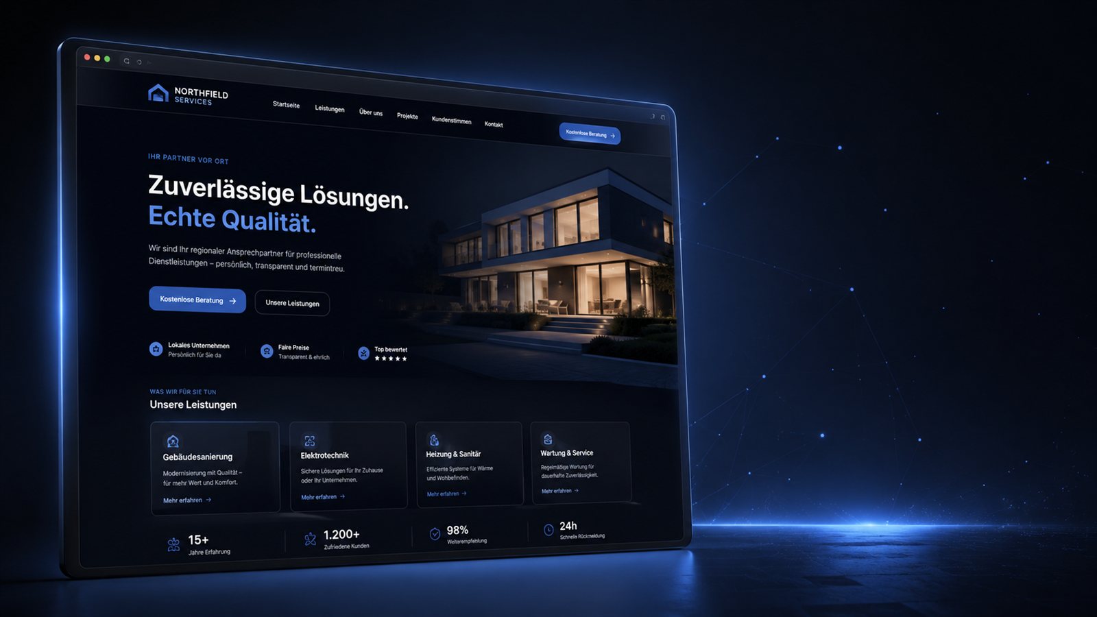 Modernisierte Website nach der Überarbeitung